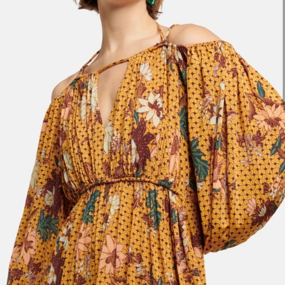 Ulla Johnson Noemi Cold Shoulder Floral Midi Dress - Picture 11 of 14